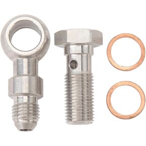 Turbo Oil Feed Banjo High Load Bearing Stainless Steel Metric Thread Double Banjo Bolts with Copper Washers Fitting Adapter 4AN to M12x1.25mm Banjo Bolt Kit With 4.2mm Hole in Saudi Arabia