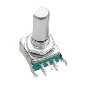 جهاز تشفير دوار EC11 360 درجة مع مفتاح زر ضغط، مقياس الجهد الرقمي 15 مم 20 مم 5PIN، مادة نحاسية (محور كامل 15 مم 3 قطع) in Kuwait