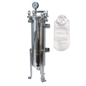 كيس مرشح الإسكان 304 كيس الفولاذ المقاوم للصدأ معدات تنقية فلتر المياه 1.2 قدم مربع منطقة الترشيح 1 بوصة NPT مدخل ومخرج اتصالات in Kuwait