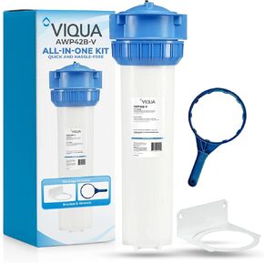 VIQUA AWP42B-V 4.5" x 20" Whole House Water Filter Housing Kit Ideal Prefilter for Viqua UV Systems – Three-Piece 1" FPT Water Filter Housing for Whole House Water Filter System in Kuwait