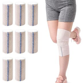4 In Elastic Bandage Wrap 4 Pack, Compression Bandage Wrap for Ankle, Elbow, Knee, Shoulder,Tummy, Body, Premium Sport Support & Injury Recovery, Reusable & Durable in Kuwait