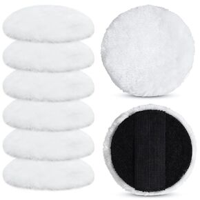 8 قطع من وسائد صوف الخراف، أداة توزيع من صوف الخراف مقاس 10.16 سم مع حزام مطاطي، وسادة وصمة عار من صوف الخراف قابلة لإعادة الاستخدام مناسبة للأثاث والأرضيات والتلميع وإزالة الشعر بالشمع والتلطيخ in Kuwait