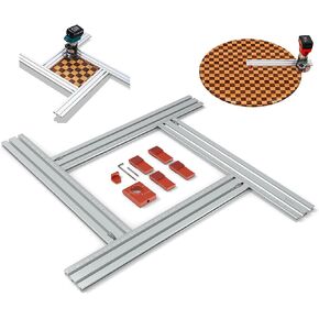 SpeTool Juice Groove Router Jig, 2-In-1 Adjustable Router Jigs and Templates for Cutting Board and Circles with Metric/Imperial Scales, Router Circle Cutting Jig for Woodworking, Aluminum in Kuwait