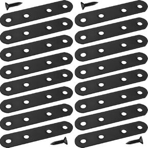 20 Pack 2.2" x 0.63" White Flat Bracket Straight Brace - Stainless Steel Heavy Duty Mending Plate for Wood Furniture, DIY Repair with Screws Included in Kuwait