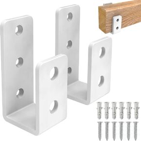 2x4 Door Barricade Brackets, Grade U-Shaped Security Brackets for Wood, Sheds, Gates & Basement Doors (2x4 Lumber Lock) 3mm White in Kuwait