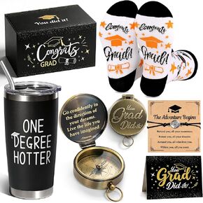 MUKOSEL 2026 Graduation Gifts, College High School Graduation Gifts Box Bulk with Compass Tumbler Bracelet Socks Thanks Card for Class of 2026 Graduates Girls Boys Women Men in Kuwait