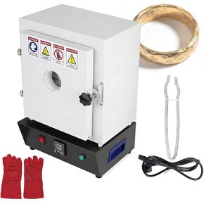 1500W Electric Sintering Melting Kiln 1150℃, Closed Muffle Furnace with Observation Window for Jewelry Making, Metal Casting, Pottery Glazing, DIY Crafts Lab Heating in Kuwait