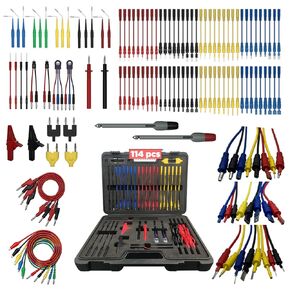 Multimeter Test Leads Kit 114PCS Multimeter Leads Kit Multi Function Electrical Back Probe Kit Efficient Automotive Circuit Test Leads Kit Relay Wire Terminal Test Diagnostic Tool with Alligator Clips in Kuwait