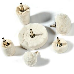 مجموعة عجلات تلميع مكونة من 6 قطع مع أعمدة سداسية مقاس 1/4 بوصة للمثقاب وأداة التلميع - تناسب الأدوات الكهربائية والهوائية للمعادن والخشب والمجوهرات والزجاج وتلميع سطح السيراميك in Kuwait