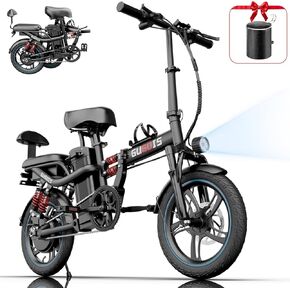 Folding Electric Bike for Adults, 2 Seater Electric Bike, 750W/1000W Peak Motor, 48V Removable Battery, Up to 28/30MPH & 45/60Miles, 16"/20" Tire Ebike, All-Terrain Foldable Electric Bicycles in Saudi Arabia
