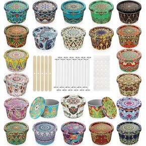 Nexuraze شمعة فارغة علب شمعة 24 جهاز كمبيوتر ، وكرات الشموع 2.2 أوقية مع الأغطية ، ومجموعات صنع الشموع ، مع 24 فتيلا ، 4 حاملي ويك ، 24 ويك. in Kuwait