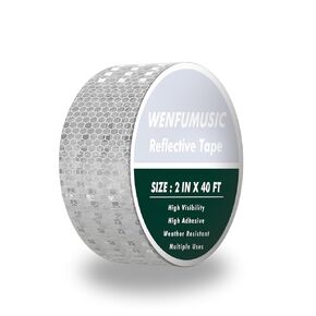 Reflective Tape 2" x40ft Fluorescent White, DOT-C2 Waterproof Reflective Stickers & Reflector Tape with Strong Adhesive for Trucks, Trailers, Motorcycles, Bikes, Outdoor Safety in Kuwait