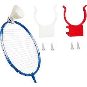 Set of 2 Badminton Ball Randomly Pick-Up Tool - Red & White, Racket-Mounted, Durable for Frequent Use in Kuwait