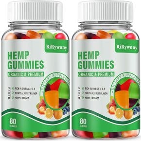 2 Packs Hemp Gummies for Sleep, Pain, Anxiety Relaxation and Peace, High Potency Edible Gummies Extra Strength Organic Hemp Oil Extract Vegan Bear Gummy - 160 Counts Candy in Kuwait