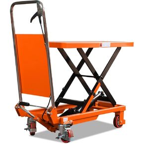 Tory Carrier Hydraulic Scissors Lift Table 330LBS Capacity, Table Cart 29.1" Lifting Height, Manual Scissor Lift Table 4 Wheels and Foot Pump, Elevating Hydraulic Cart for Material Handling in Kuwait