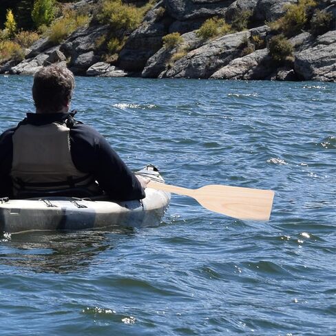 Wooden Canoe Paddle 19.5 Inch Lightweight Sturdy Wood Oar for River Boating and ’ Manual Rowing, 0.5m Length, 10cm Wide, 2cm Thick, Unisex Outdoor Water Sports in Kuwait