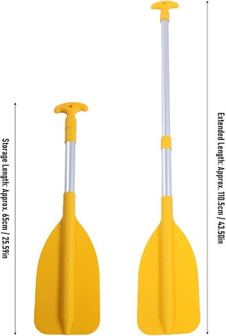 Telescoping Boat Paddle, Lightweight Canoe Oar with Contoured Handle for Small Hands, Water Spray Function, Adjustable Aluminum Alloy Shaft 65cm to 110.5cm in Kuwait