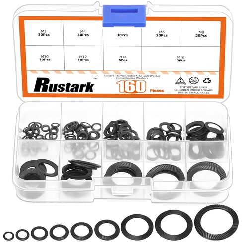 160Pcs 9 Sizes 304 Stainless Steel Double Side Lock Washers Silver Tooth Lock Washer Metric Wedge Lock Washer Vibration Resistant Safety Washers for Construction Railway in Saudi Arabia
