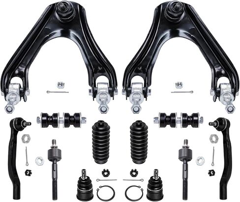 Detroit Axle - 12pc Front End Suspension Kit for 2002-2006 Nissan Sentra, 2 Struts 2 Lower Control Arms + Ball Joints 4 Tie Rods 2 Sway Bar Links 2 Boots 2003 2004 2005 Replacement in Kuwait