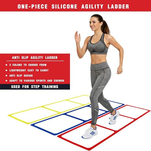 One-Piece Silicone Agile Ladder 1 PC Suitable for Sports & Fitness Step Training Soccer Footwork Practice Street Dance Step Training Auxiliary Kit for Various Indoor and Outdoor Floor Areas in Saudi Arabia
