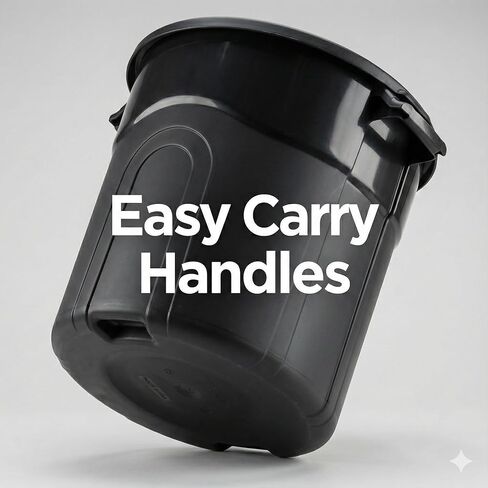 20 Gallon Heavy Duty Trash Can with Secure Click-Lock Lid – Durable All-Weather Plastic Garbage Bin for Outdoor Patio, Garage, Kitchen & Commercial Use – Black Utility Container in Saudi Arabia