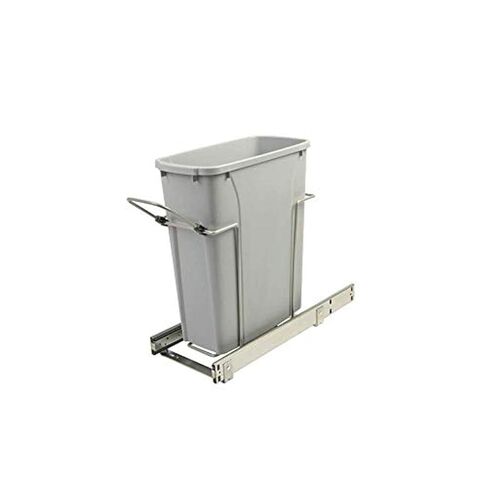 Knape & Vogt SCB9-1-20PT 8.375 inch x 20.125 inch x 17.313 inch 20 Qt. in-Cabinet Single Soft-Close Bottom-Mount Pull-Out Trash Can, Platinum in Kuwait