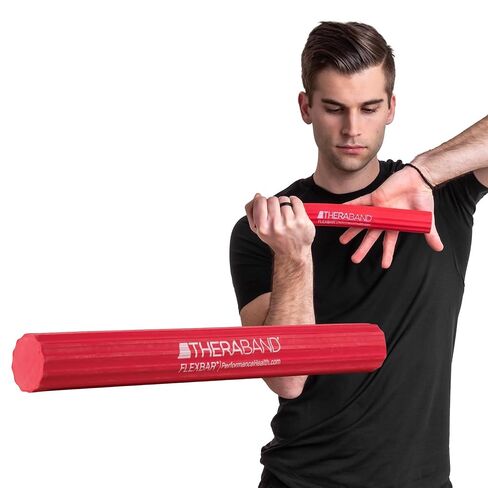 THERABAND FlexBar, Tennis Elbow Therapy Bar, Relieve Tendonitis Pain & Improve Grip Strength, Resistance Bar for Golfers Elbow & Tendinitis, Red, Light, Beginner in Kuwait