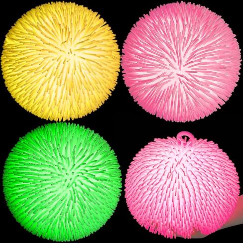 كرات منتفخة توهج في الظلام 9 بوصة الكرة الكبيرة منتفخة ضوء التخفيف من الإجهاد spiky LED متوهجة الحفلات الحفلات goodie المخزنة الحشوات ألوان متنوعة (ألوان لطيفة ، 3 أجهزة كمبيوتر) in Kuwait