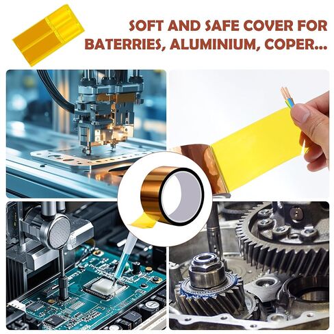 1 Rolls Heat Transfer Tape High-500 Fahrenheit Degree Heat Resisitant Adhesive Temperature Polyimide Tape for Soldering Electrical Masking 3D Printer Application in Saudi Arabia