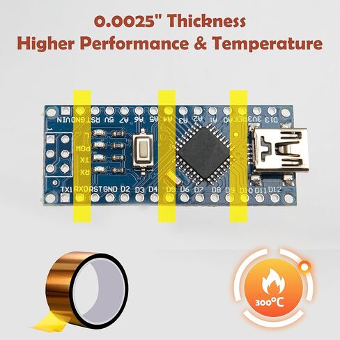 1 Rolls Heat Transfer Tape High-500 Fahrenheit Degree Heat Resisitant Adhesive Temperature Polyimide Tape for Soldering Electrical Masking 3D Printer Application in Saudi Arabia