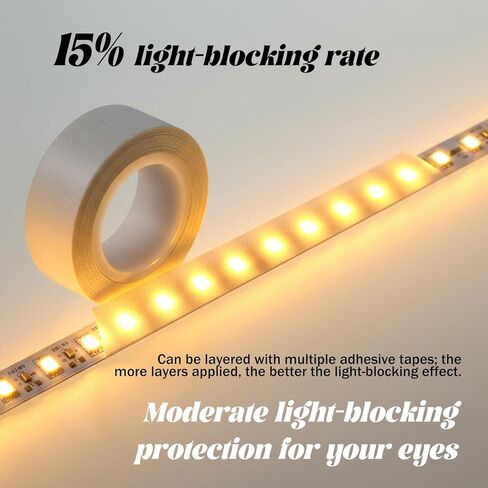 شريط تعتيم الضوء 0.79 بوصة × 29.5 قدم شريط ناشر LED، ملصق غطاء قناع شريط إضاءة LED لتنعيم الضوء لأضواء الناشر قليلاً (البيج والقهوة، قطعتان) in Saudi Arabia