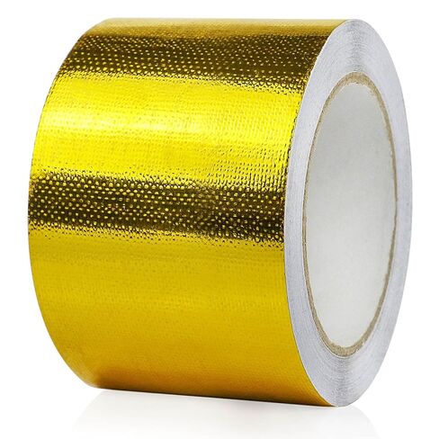 BOMEI PACK Adhesive Gold Aluminum Foil Heat Shield Tape Barrier 3inch x 66ft, Fiberglass Thermal Insulation Reflective Material High Temp Protectionn,1 Pack in Saudi Arabia