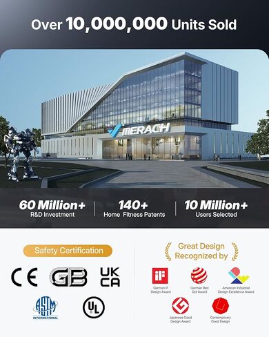 Merach Exercise Bike with 21.5" HD Screen, Auto-Resistance Stationary Bike for Home Gym Fitness, Smart Indoor Workout Bike 330 Lbs Weight Capacity & Self-Developed App in Kuwait