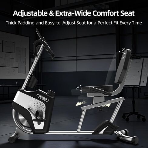 دراجة تمرين هارسون لكبار السن والكبار، دراجة مغناطيسية هادئة للمنزل، مقعد مريح واسع مع تصميم سهل التنقل، مقاومة 14 مستوى، مقعد منزلق قابل للتعديل، سعة 350 رطل in Kuwait