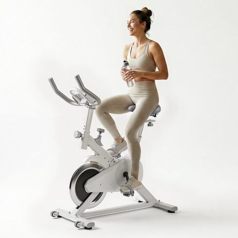 دراجة داخلية مدمجة لركوب الدراجات، دراجة تمرين بحزام بسيط للمساحات الصغيرة وغرف اليوجا، دراجة ثابتة أنيقة وخفيفة الوزن للمنزل وإضاءة القلب، ديكور جمالي in Kuwait