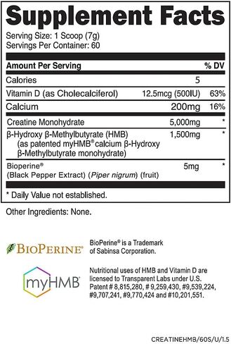 شفافة مختبرات الكرياتين HMB غير منكهة (60 حصة) in Kuwait