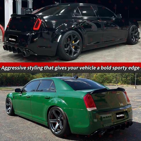 WildWell Rear Trunk Spoiler for 2011-2023 Chrysler 300 300C 300S Touring Limited, Rear Spoiler Highkick Duckbill Style Wing ABS Material Carbon Fiber Painted in Kuwait