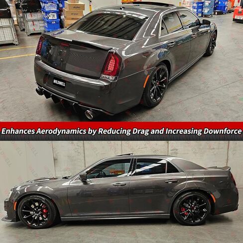WildWell Rear Trunk Spoiler for 2011-2023 Chrysler 300 300C 300S Touring Limited, Rear Spoiler Highkick Duckbill Style Wing ABS Material Carbon Fiber Painted in Kuwait