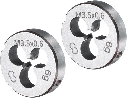 uxcell 2pcs Round Threading Die M2 x 0.4 Metric Thread Right Hand Screw Cutting Fixed Dies, Alloy Tool Steel Tapping Repair Tool in Saudi Arabia