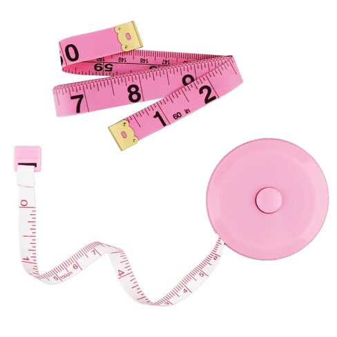 GDMINLO 2 حزمة شريط قياس قابل للسحب شريط قياس لنسيج الجسم خياطة خياط قياسات فقدان الوزن 60 بوصة وردي ناعم وقابل للسحب وردي مزدوج الجوانب شريط قياس قياس الجسم in Kuwait