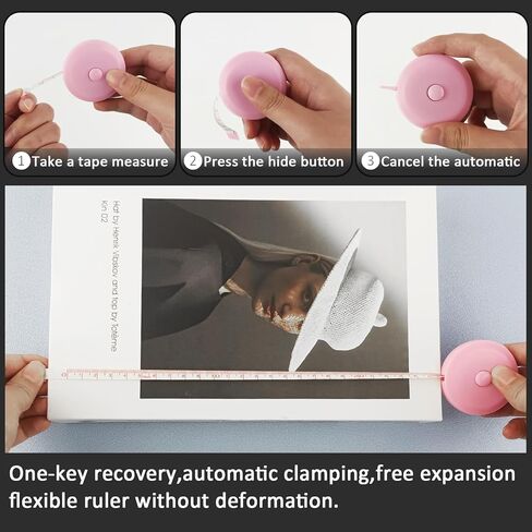 GDMINLO 2 حزمة شريط قياس قابل للسحب شريط قياس لنسيج الجسم خياطة خياط قياسات فقدان الوزن 60 بوصة وردي ناعم وقابل للسحب وردي مزدوج الجوانب شريط قياس قياس الجسم in Kuwait