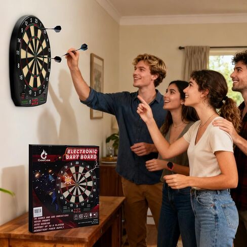 Electronic Dart Board, 35 Games and 580 Variants Electric Soft Tip Dartboard Set, Digital Dartboards for Adults with 6 Darts, 100 Soft Tips in Saudi Arabia