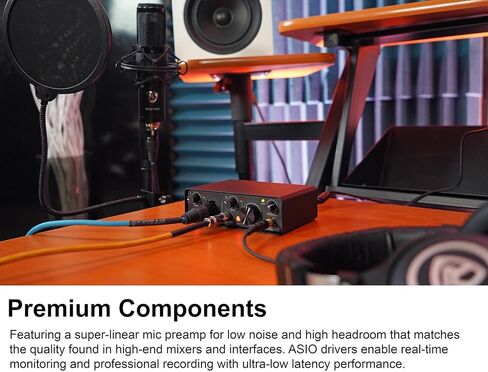 Rockville Bundle: Rockville R-TRACK SOLO Recording USB-C Audio Interface, RCM03 Pro Condenser Microphone, PRO-M50 Studio Headphones (3 Items) in Saudi Arabia