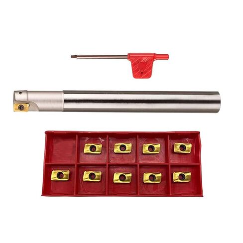 300R Square Shoulder Indexable End Mil APMT1135 Miilling Insert+3/8in Shank Boring bar with LNMU02 Brown in Kuwait