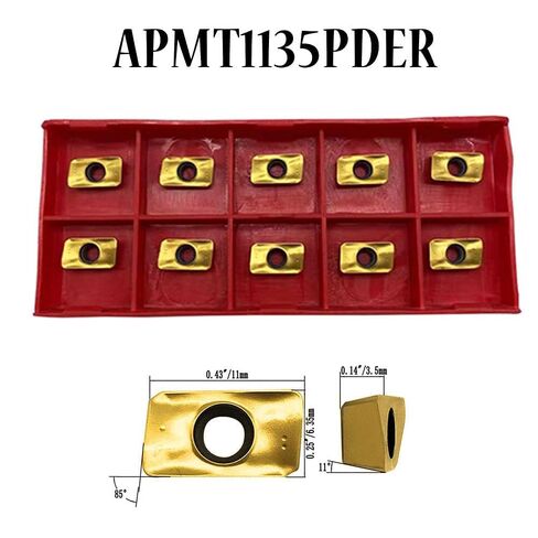 300R Square Shoulder Indexable End Mil APMT1135 Miilling Insert+3/8in Shank Boring bar with LNMU02 Brown in Kuwait