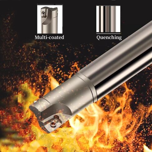 300R Square Shoulder Indexable End Mil APMT1135 Miilling Insert+3/8in Shank Boring bar with LNMU02 Brown in Kuwait