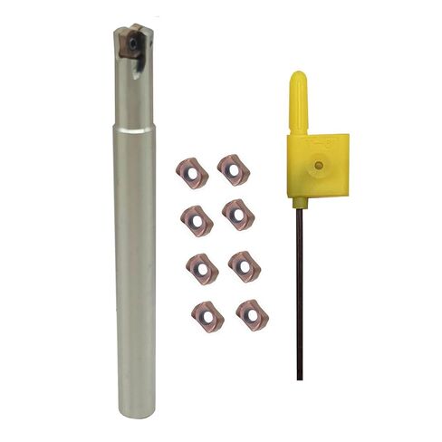 300R Square Shoulder Indexable End Mil APMT1135 Miilling Insert+3/8in Shank Boring bar with LNMU02 Brown in Kuwait