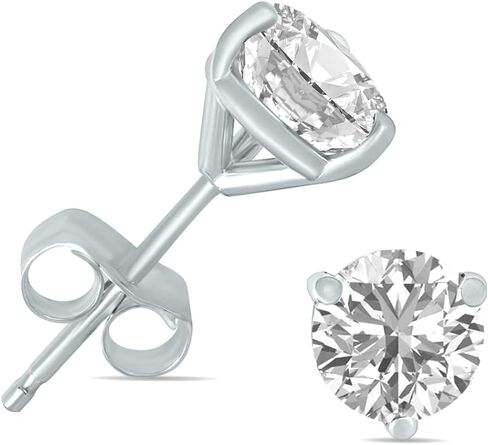 1/4 Carat TW Lab Grown Diamond Martini Set Round Earrings in 14K White Gold (F-G Color, VS1-VS2 Clarity) in Kuwait