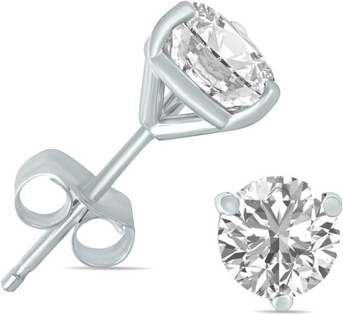 1/4 Carat TW Lab Grown Diamond Martini Set Round Earrings in 14K White Gold (F-G Color, VS1-VS2 Clarity) in Saudi Arabia