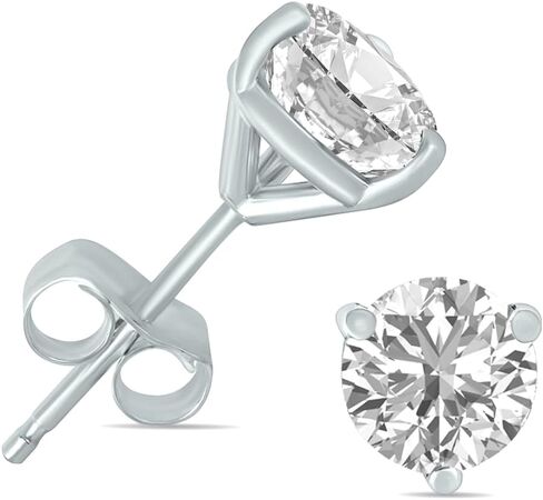 1/4 Carat TW Lab Grown Diamond Martini Set Round Earrings in 14K White Gold (F-G Color, VS1-VS2 Clarity) in Saudi Arabia